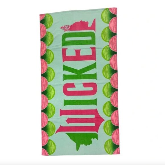 Wicked Beach Towel - Green and Pink - NWT - Picture 1 of 4